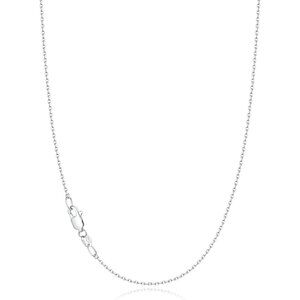 Jewlpire White Gold  Sterling Silver Chain Necklace for Women,1.1mm Cable Chain